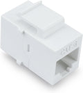 White Cat6 Keystone RJ45 Couplers 10 Pack S116