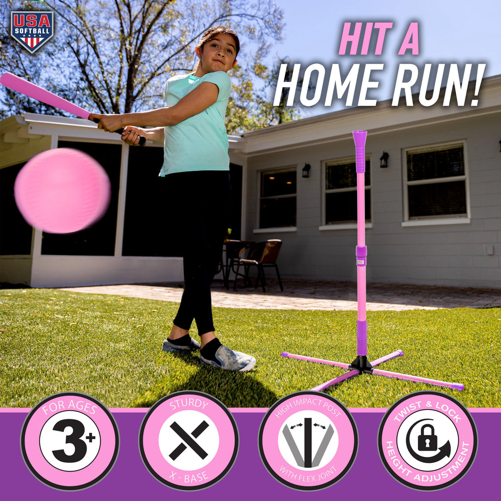 Kids Baseball Softball Batting Tee Set F623873