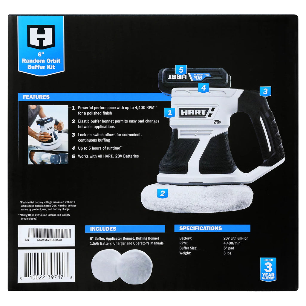 Cordless 6-inch Buffer Kit with 1.5Ah Lithium-Ion Battery Q159404