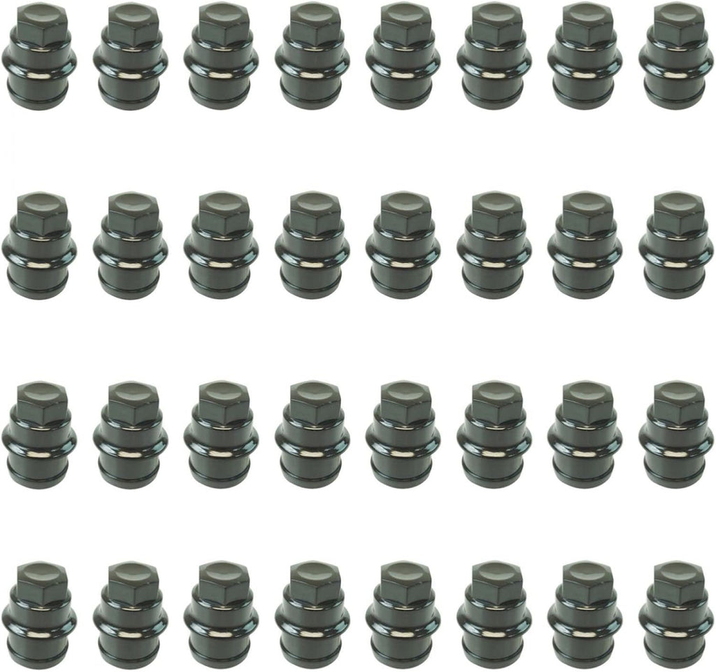 Black Plastic Wheel Lug Nut Cap Set of 32 K18385