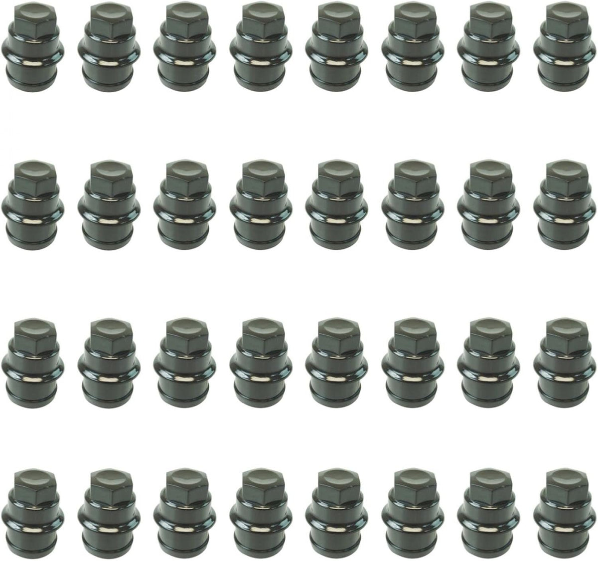 Black Plastic Wheel Lug Nut Cap Set of 32 K18385