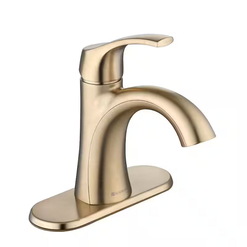 Single Handle Single Hole Bathroom Faucet Matte Gold E678