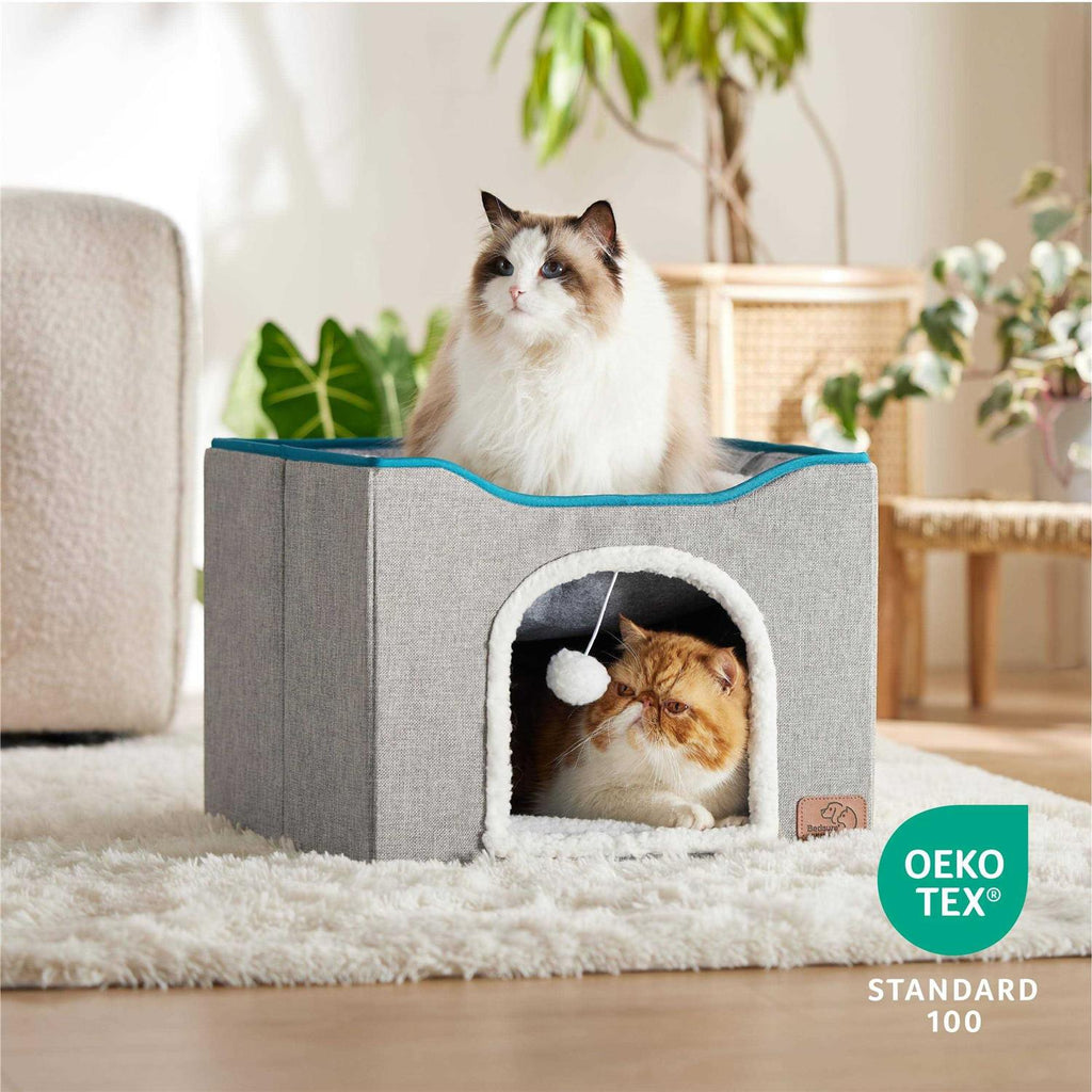 Large Cat Cave with Fluffy Ball and Scratch Pad J428435