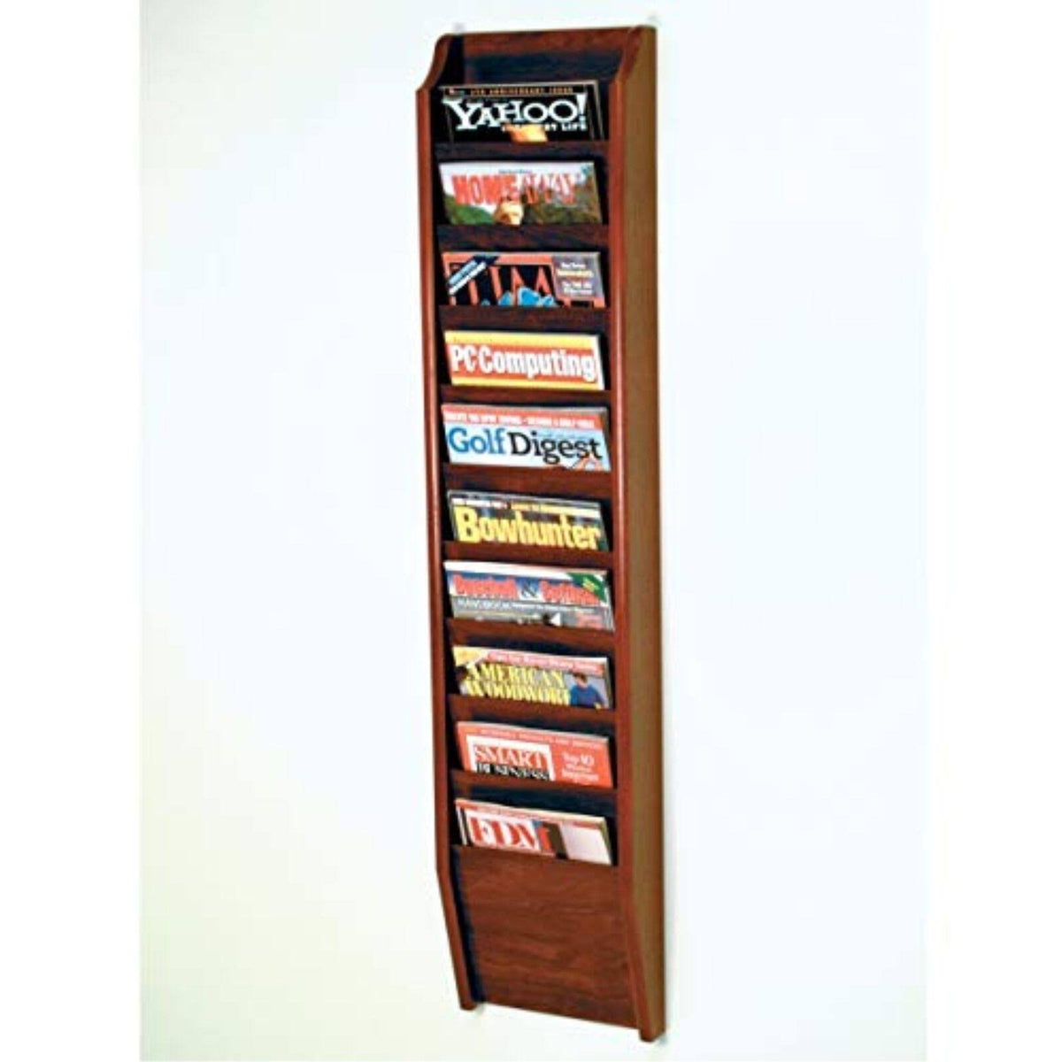 10 Pocket Wooden Magazine Rack D384763