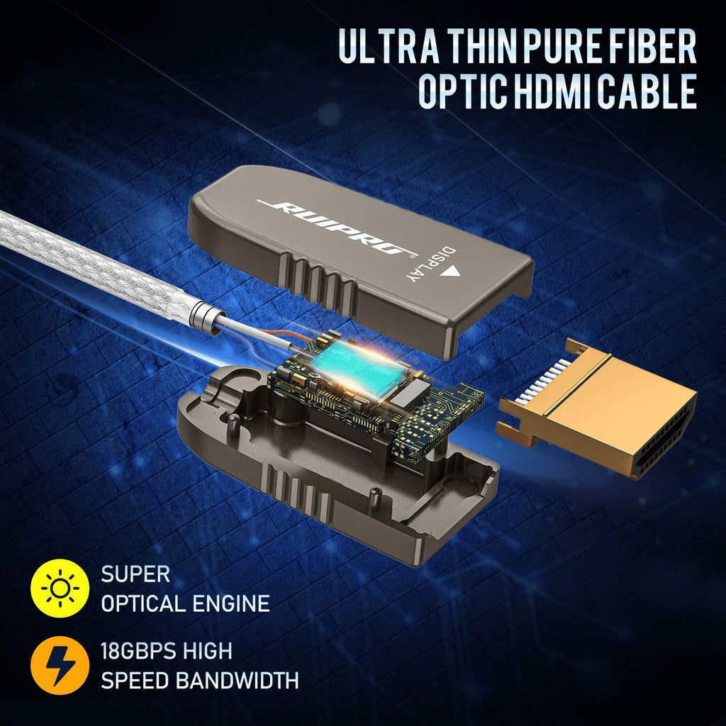 Fiber Optic HDMI Cable 50 Feet 4K60Hz 18Gbps HDR10 ARC Y537908