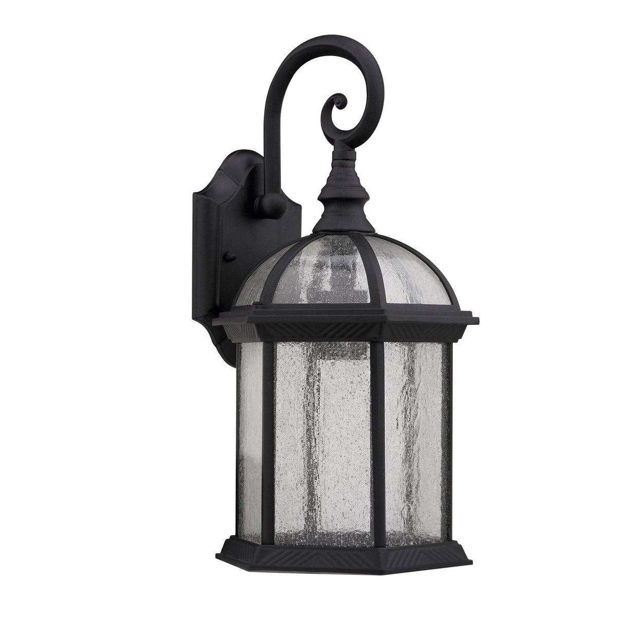 1-Light Black Outdoor Glass Wall Fixture Y194712