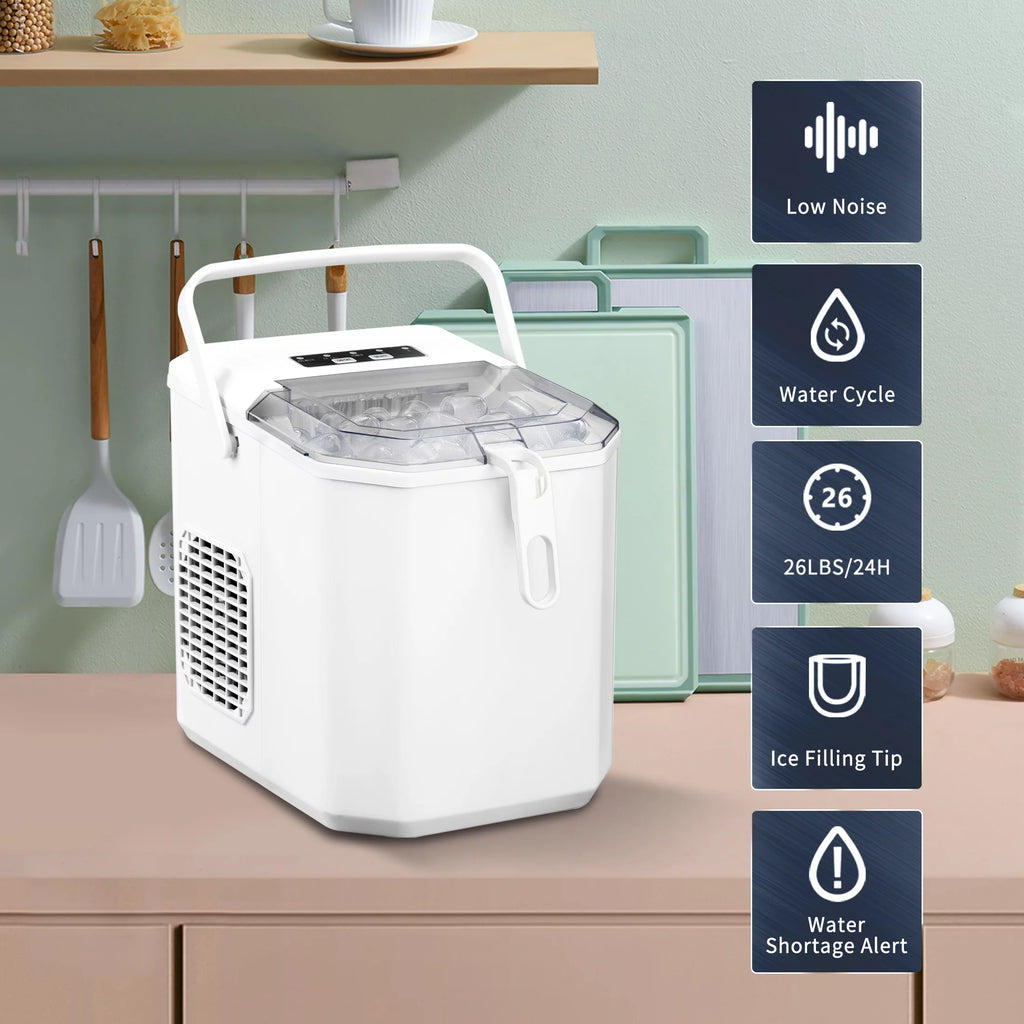 Portable Countertop Ice Maker with Handle, 26Lbs/24H, Black P29892
