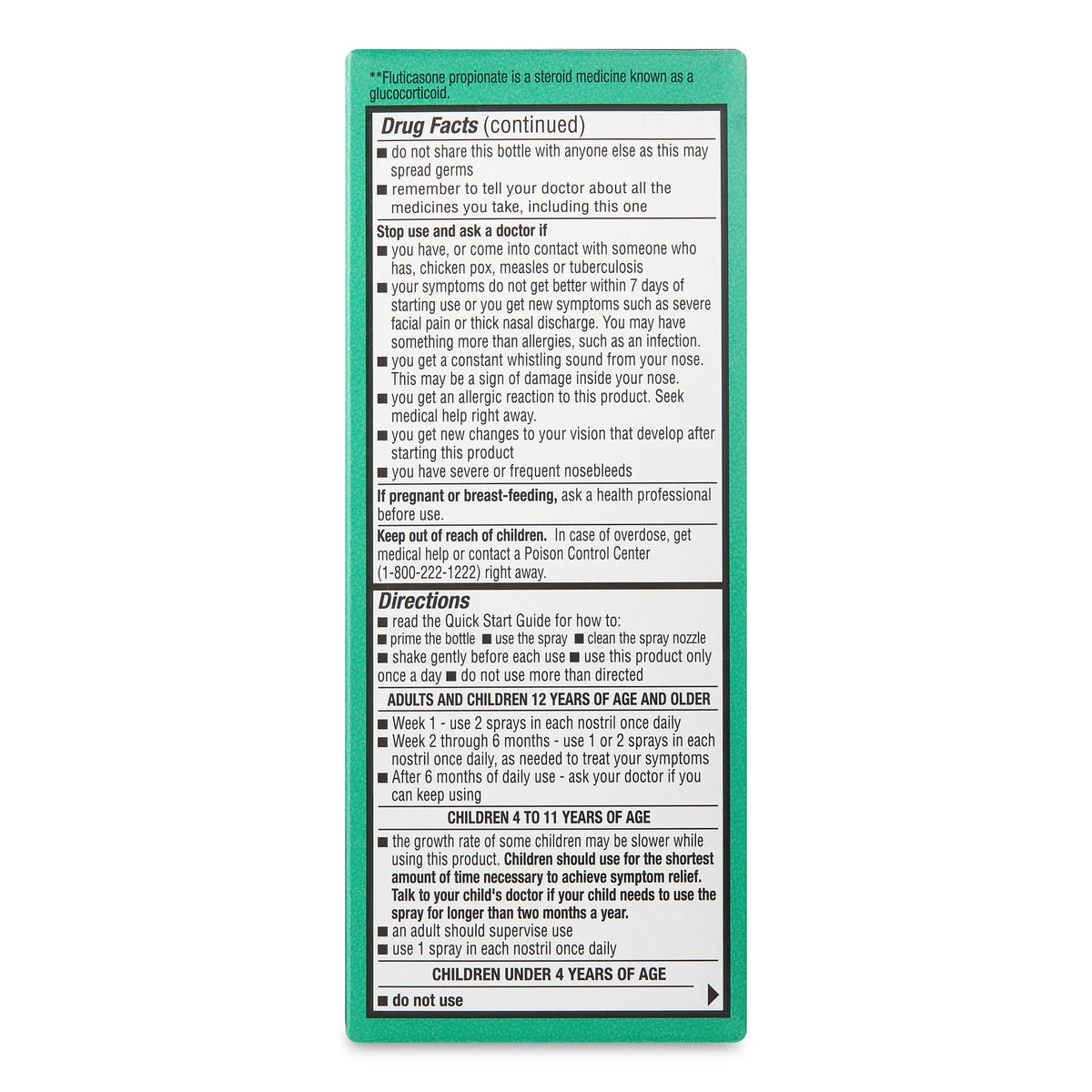 Non-Drowsy Fluticasone Propionate Nasal Spray, 50 mcg, 72 Sprays N2047