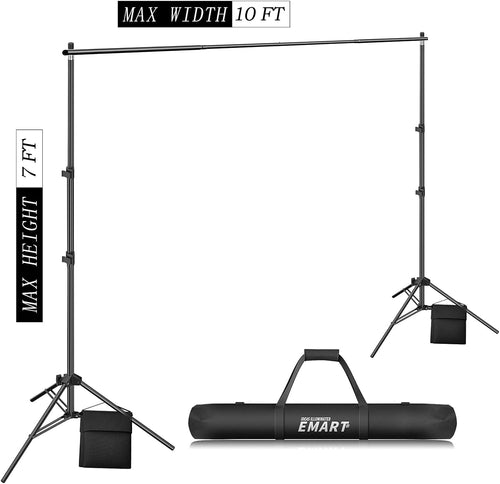 10Ft Adjustable Background Stand Backdrop Support System Kit with Carry Bag F96751