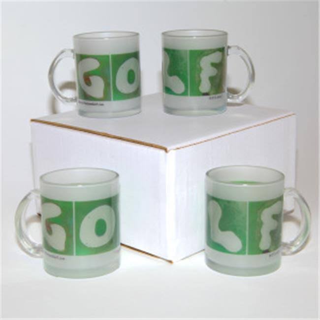 Frosted Glass Golf Mugs Set of 4 U57271