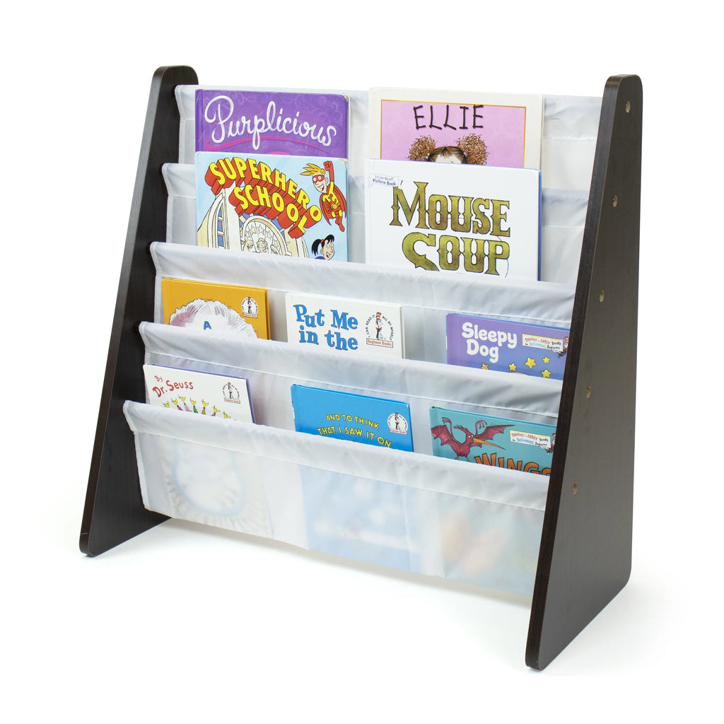 White Wood 4 Tier Toddler Bookcase J62191