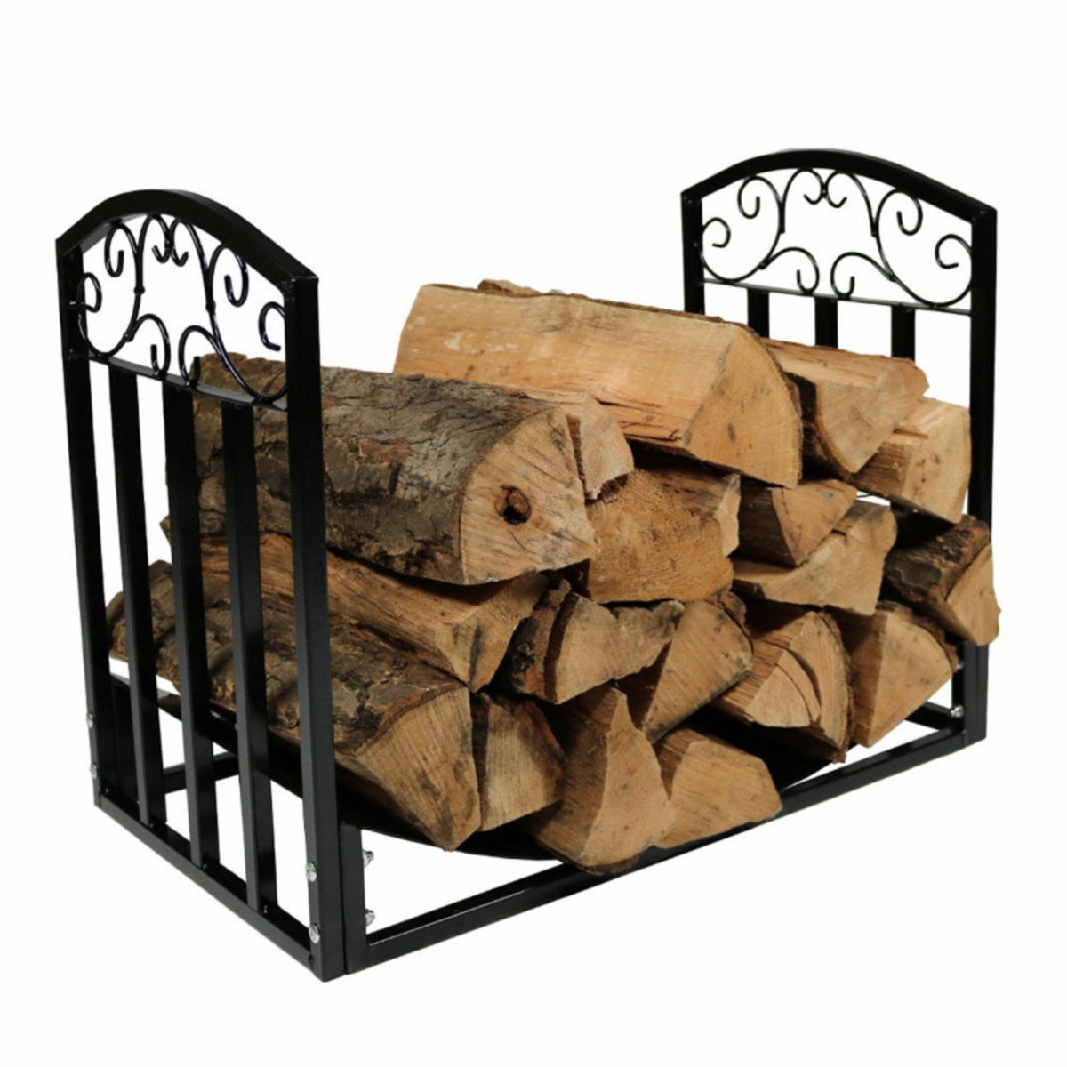 Black Indoor/Outdoor Firewood Log Rack Z785120