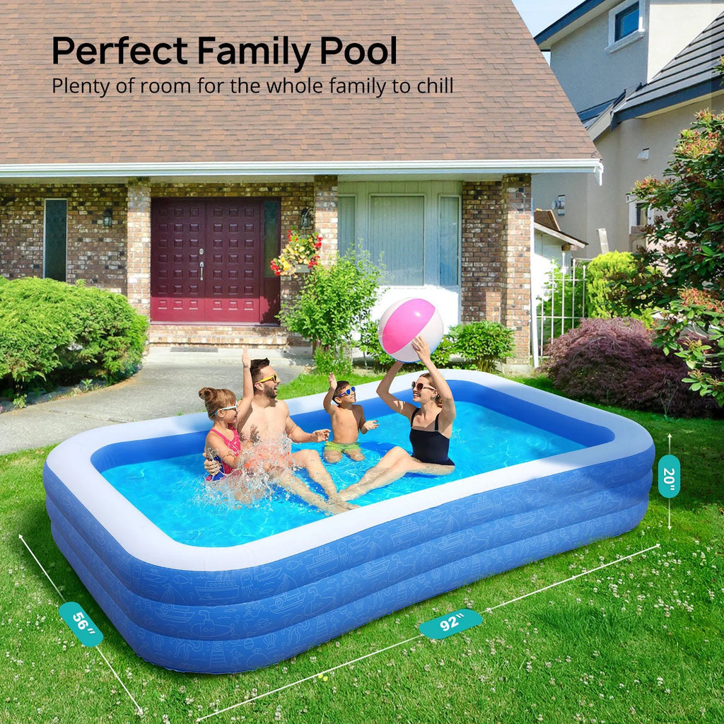 92 x 56 x 20 Rectangular Inflatable Swimming Pools H67876