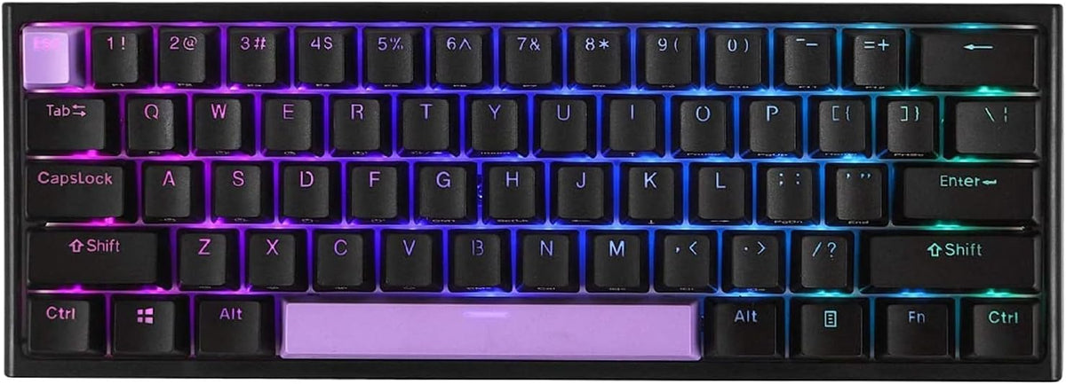 60% Mechanical Keyboard, 61 Key RGB Cherry MX Red Switch PBT Keycap Wired Black U3747