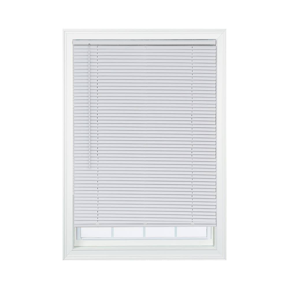 White Cordless Room Darkening Vinyl Mini Blind 59 in. W x 64 in. L Z972014