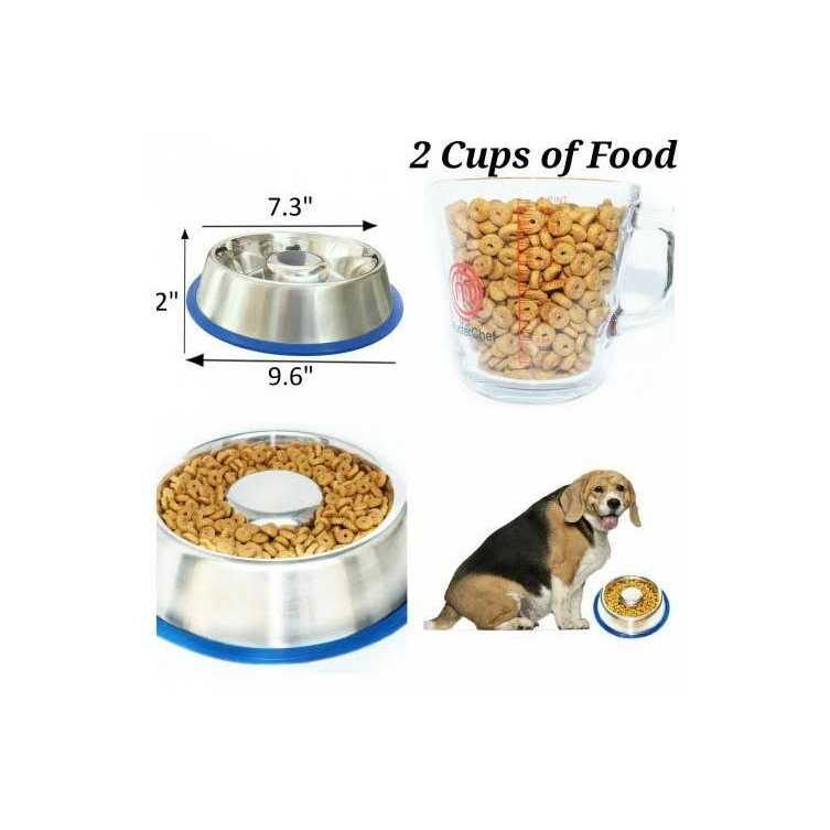 Slow Feed Anti Bloat Dog Bowl with Silicone Base X5357