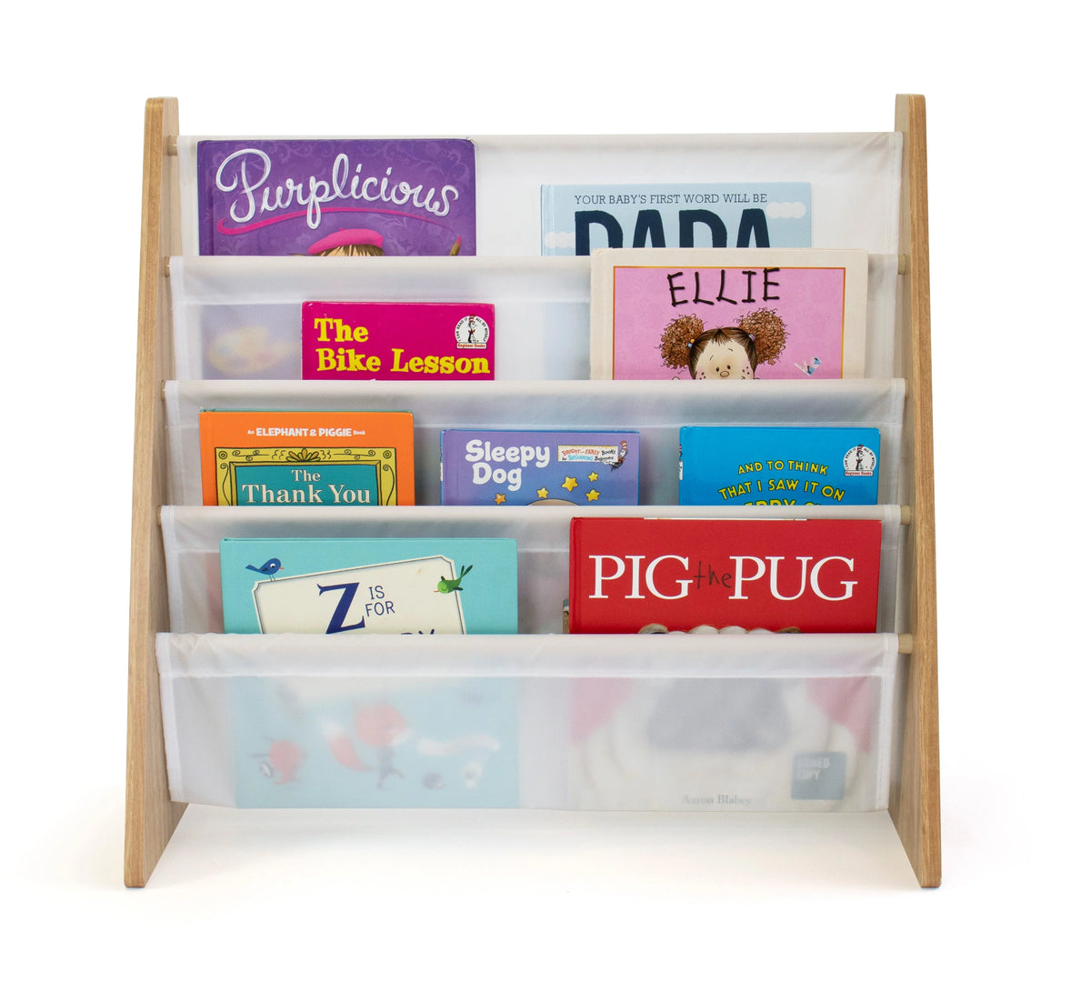 White Wood 4 Tier Toddler Bookcase J62191