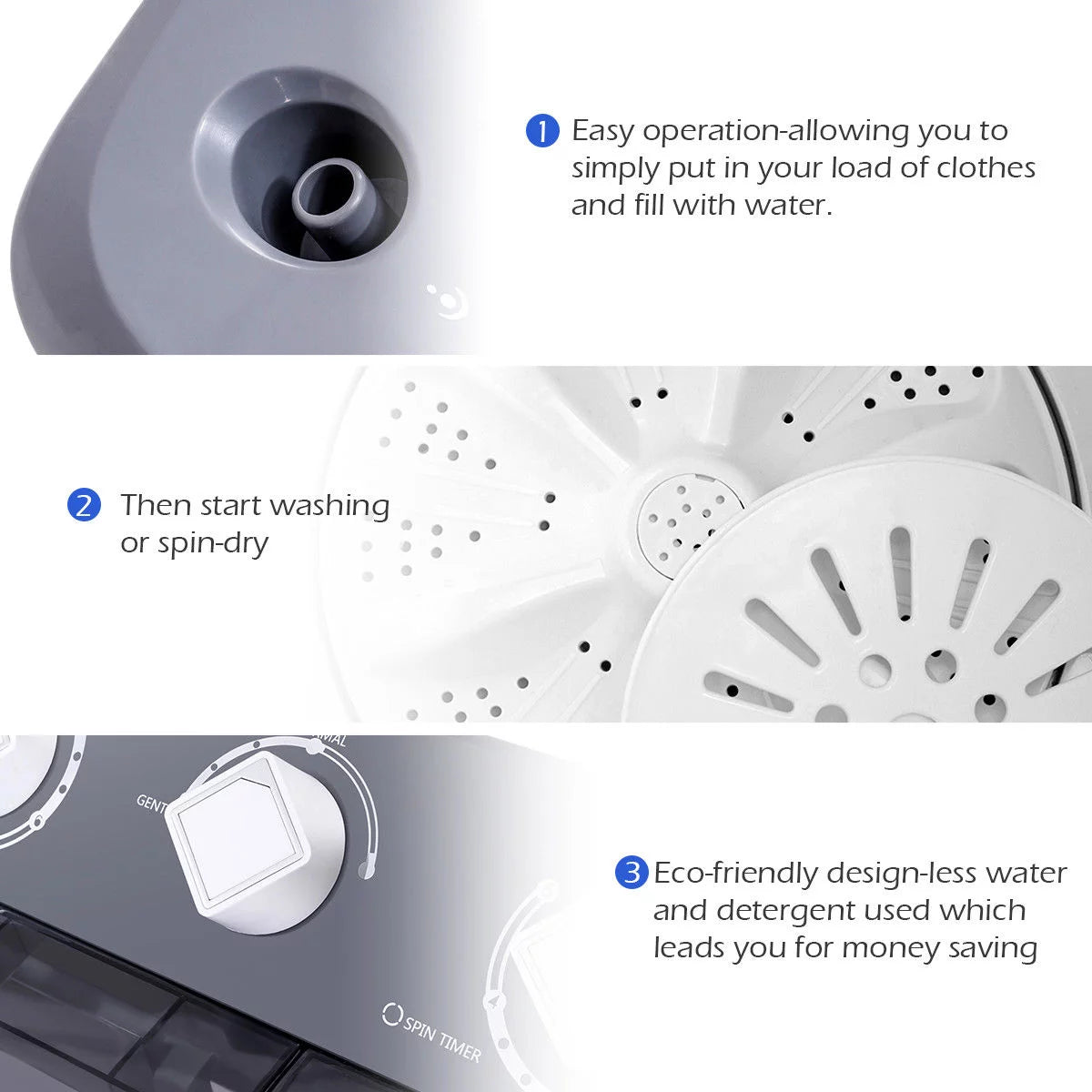 Portable Mini Compact Twin Tub Washing Machine B967