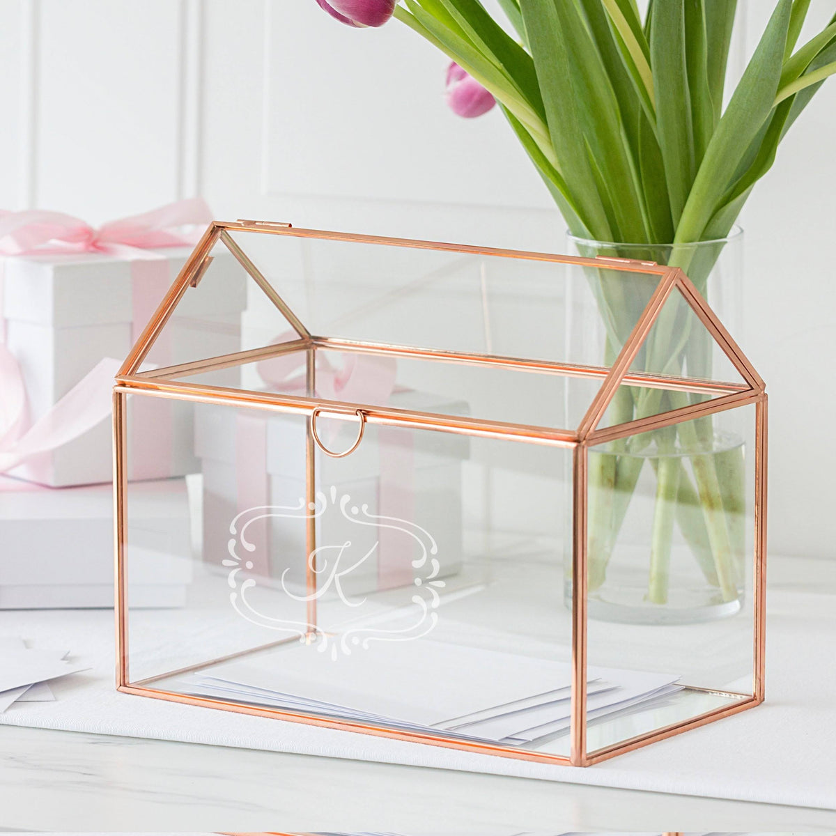 Personalized Glass Terrarium Gift Card Holder M80318