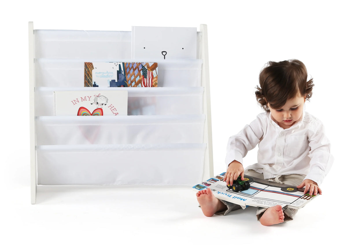 White Wood 4 Tier Toddler Bookcase J62191