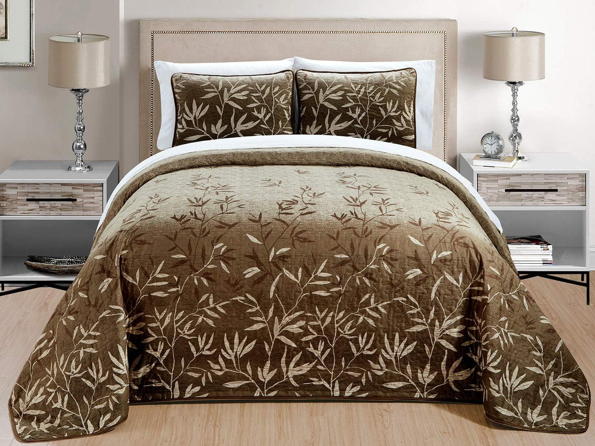 3-Piece Oversize Tropical Seashell Queen Bedspread Coverlet Set Aqua Blue Sand White Z675257