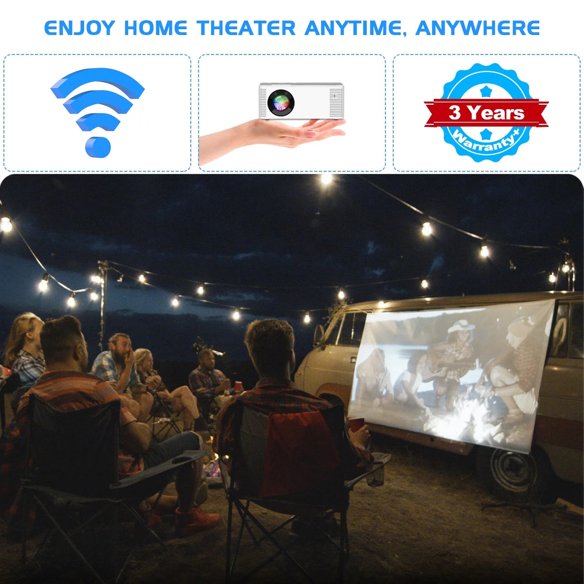 Mini Projector with WIFI Portable 1080P I75158