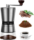 Manual Coffee Bean Grinder Stainless Steel Ceramic Burrs 15 Adjustable Setting Portable Hand Crank Mill L743571