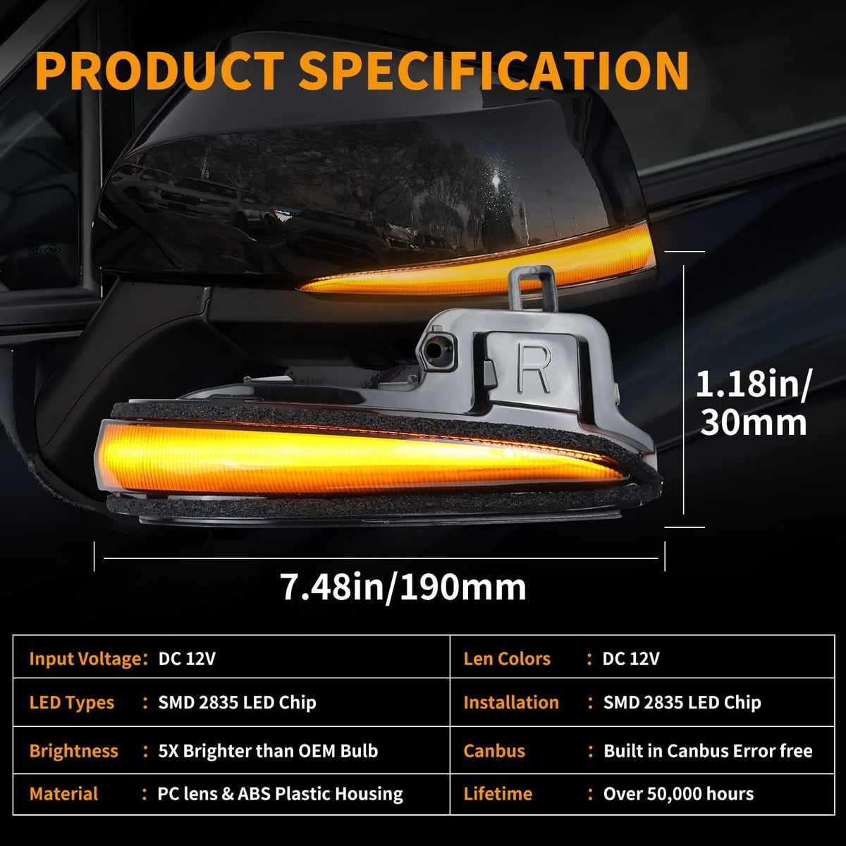 Sequential Mirror Turn Signal Indicator Lights Z1541