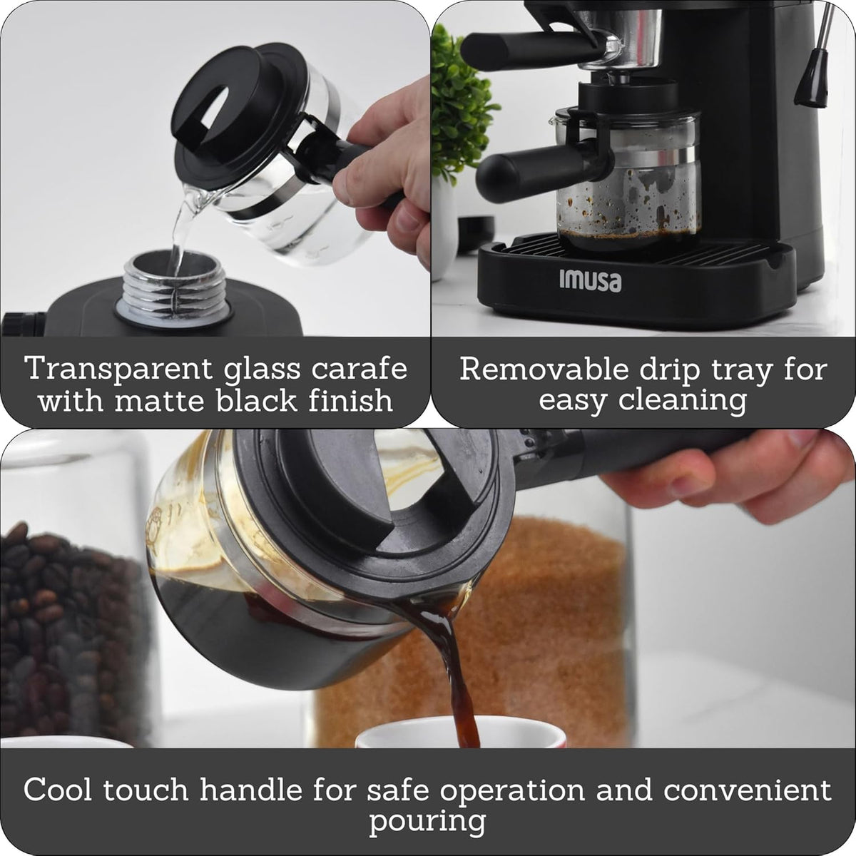 4 Cup Espresso Cappuccino Maker Black R8191