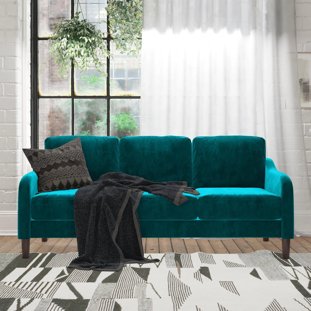 Green Velvet 3-Seater Sofa J5784