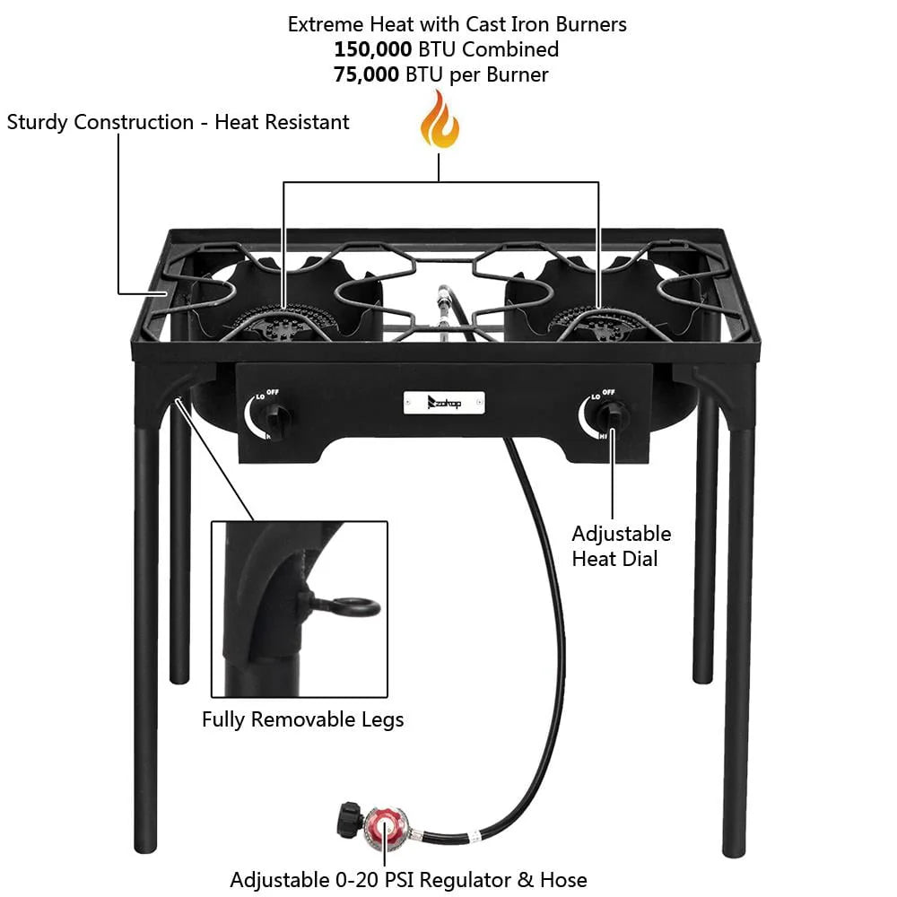 2 Burner Propane Camping Stove E23023
