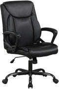 Black Ergonomic PU Leather Office Chair with Lumbar Support Q88597