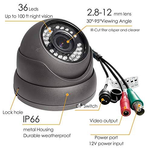 Analog CCTV Security Dome Camera HD 1080p 4-in-1 R8012