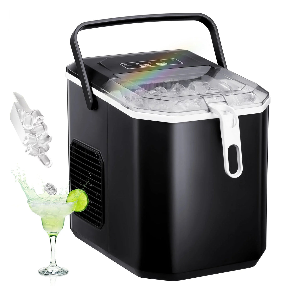 Portable Countertop Ice Maker with Handle, 26Lbs/24H, Black P29892