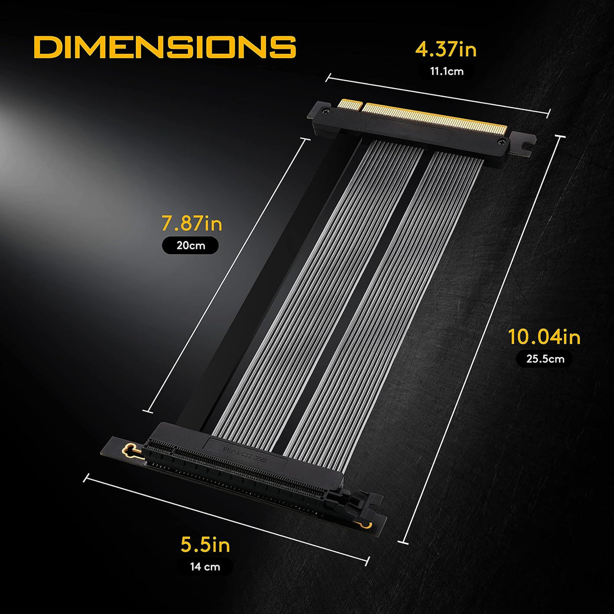 PCIE 4.0 16x Riser Cable GPU Extension Card Right Angle Connector E6253