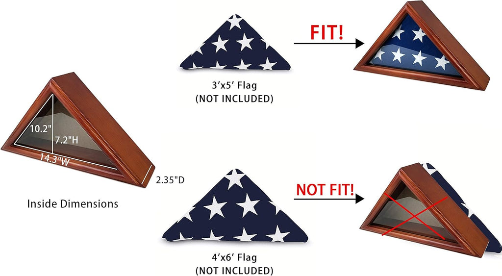 3'x5' Flag Display Case Box Solid Wood N5800