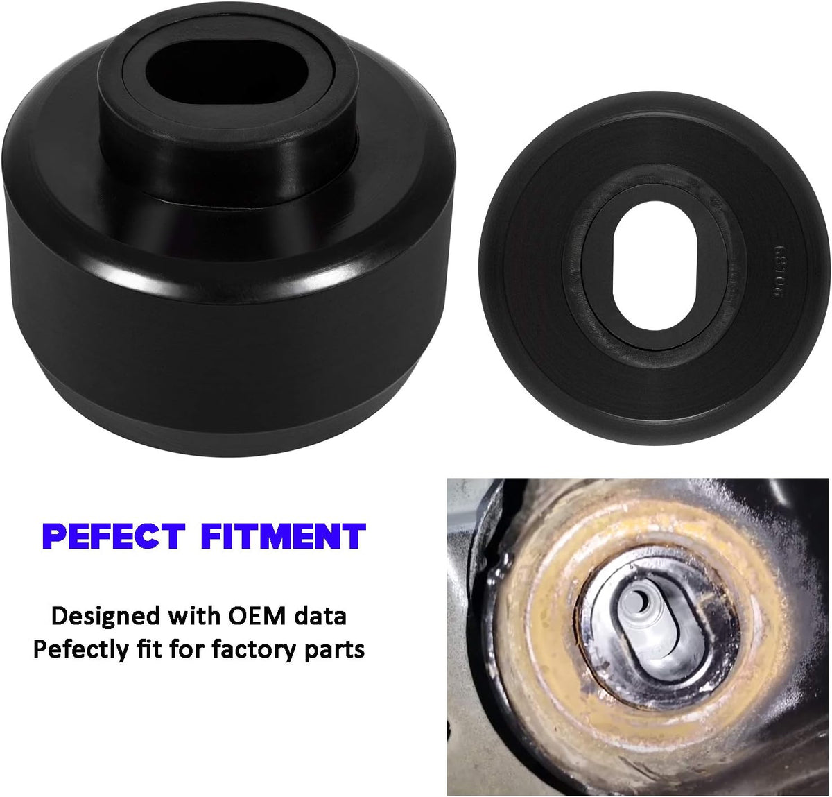 Black Polyurethane 24Pcs Body and Cab Mount Bushing Kit Q77044