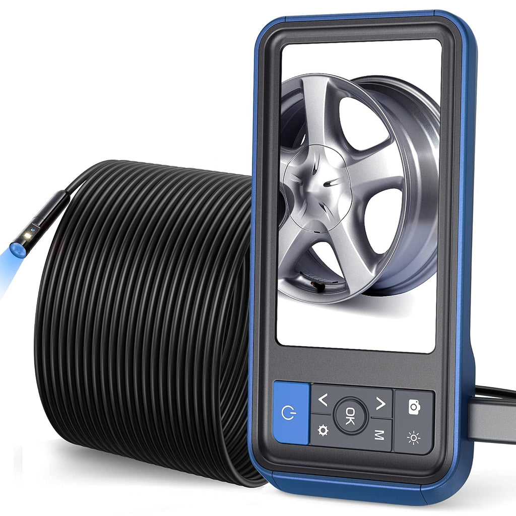 Dual Lens Borescope Inspection Camera with Light, HD 1080p Waterproof Endoscope, 16.4ft Flexible Cable I586