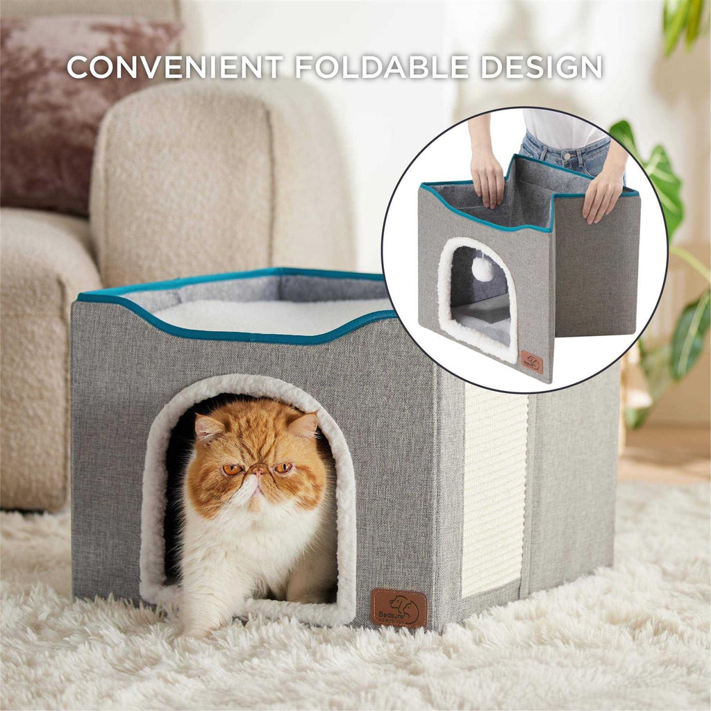 Large Cat Cave with Fluffy Ball and Scratch Pad J428435