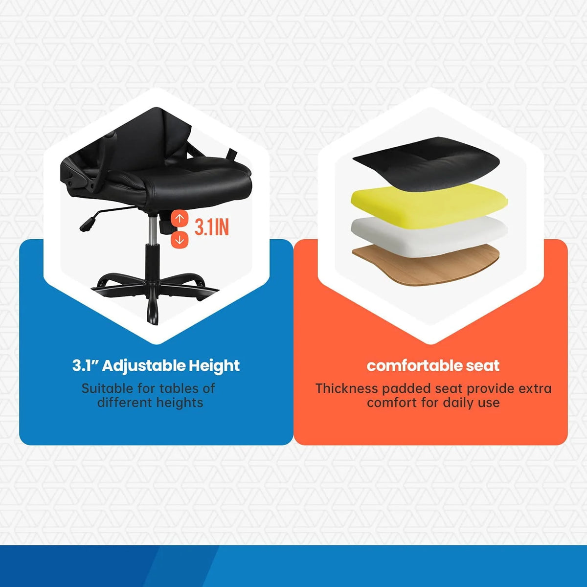 Black Ergonomic PU Leather Office Chair with Lumbar Support Q88597