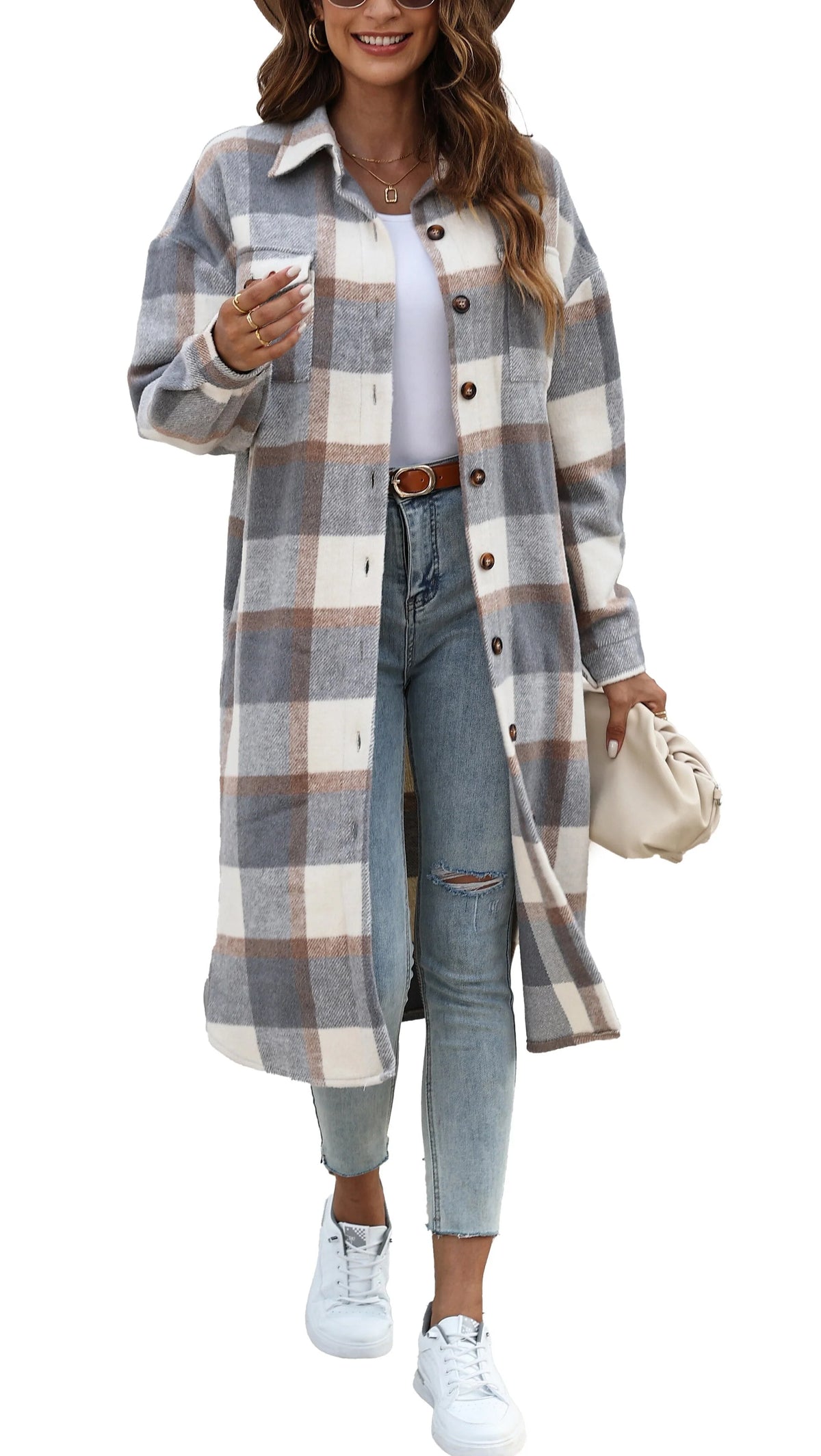 Flannel Button Up Plaid Shirt J8975