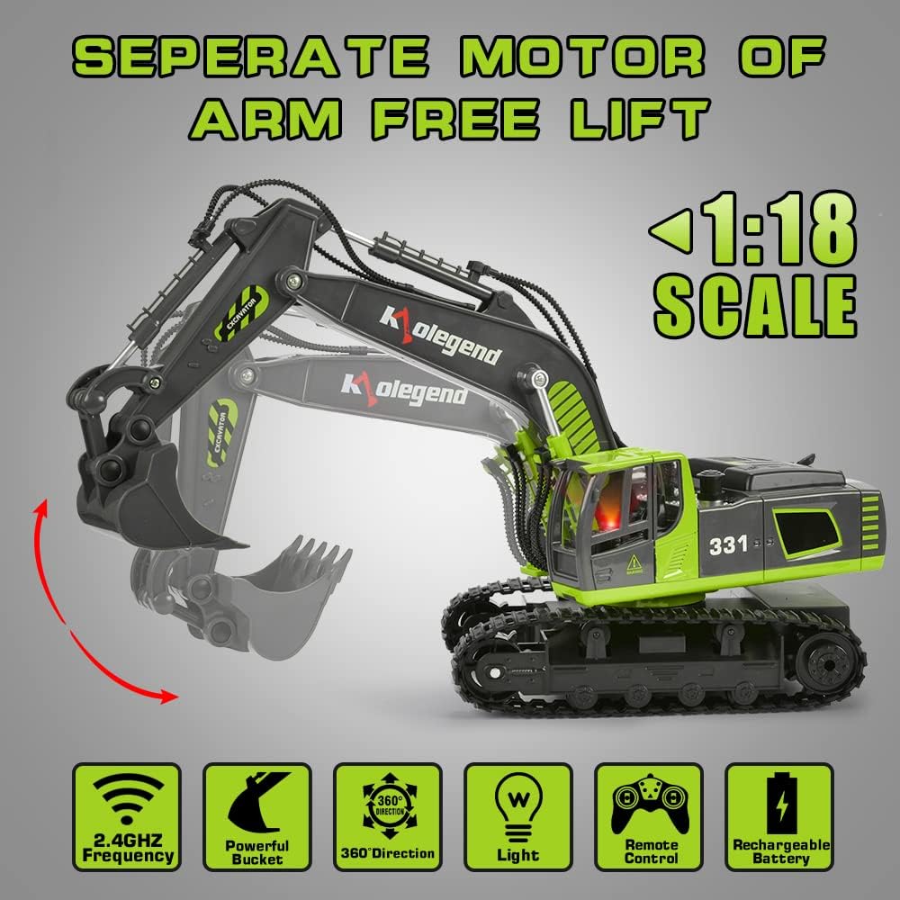 Remote Control Excavator Toy Truck 1/18 Scale B443