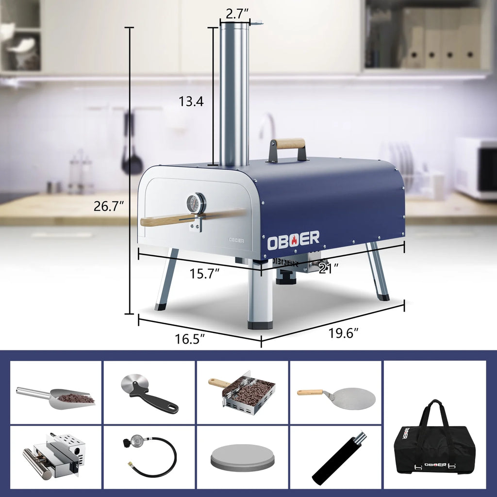 Outdoor Wood Fired Stainless Steel Pizza Oven B56486