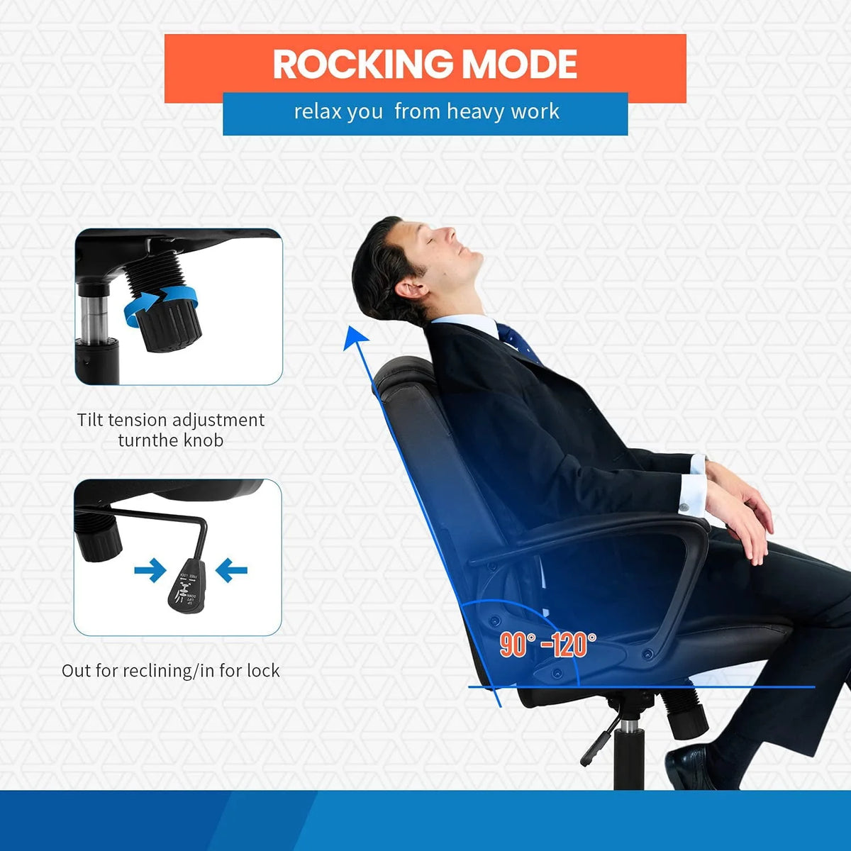 Black Ergonomic PU Leather Office Chair with Lumbar Support Q88597