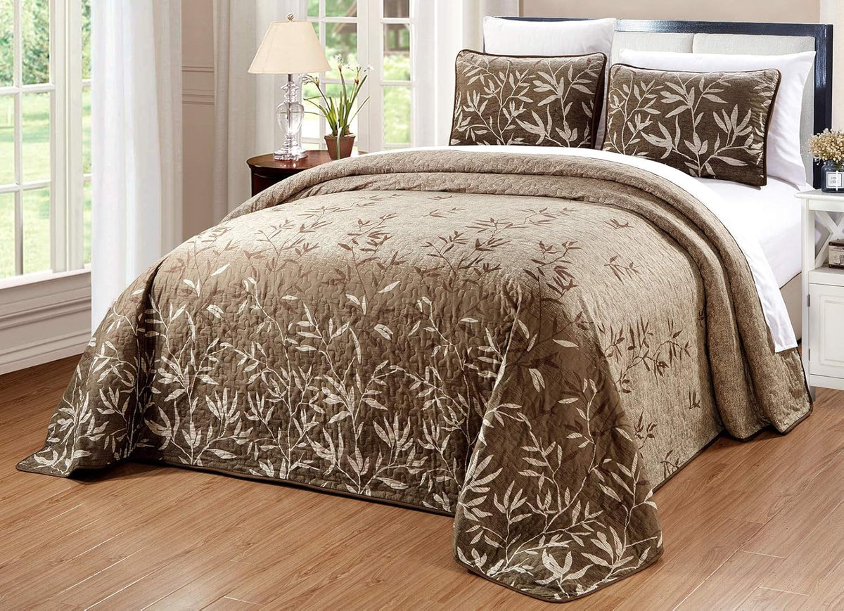 3-Piece Oversize Tropical Seashell Queen Bedspread Coverlet Set Aqua Blue Sand White Z675257