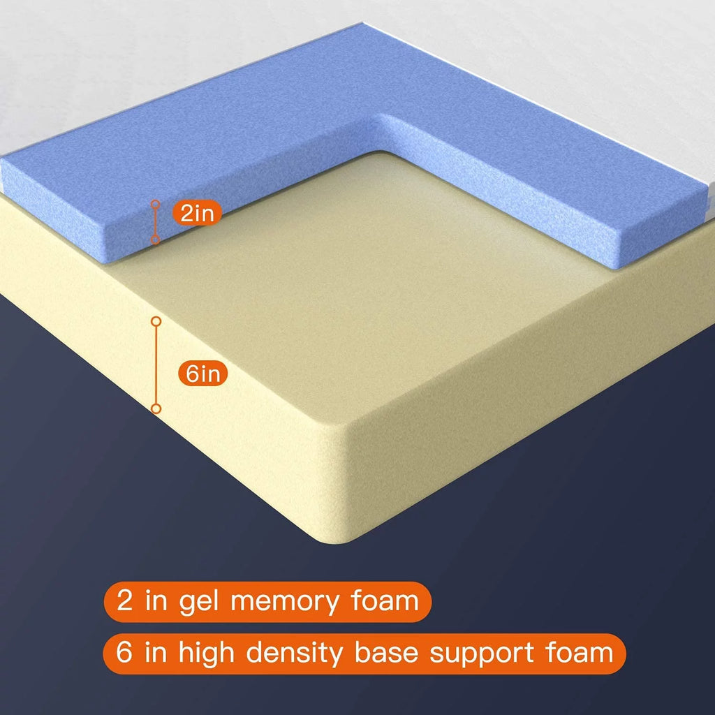 8 inch Twin Size Memory Foam Gel Mattress X8966