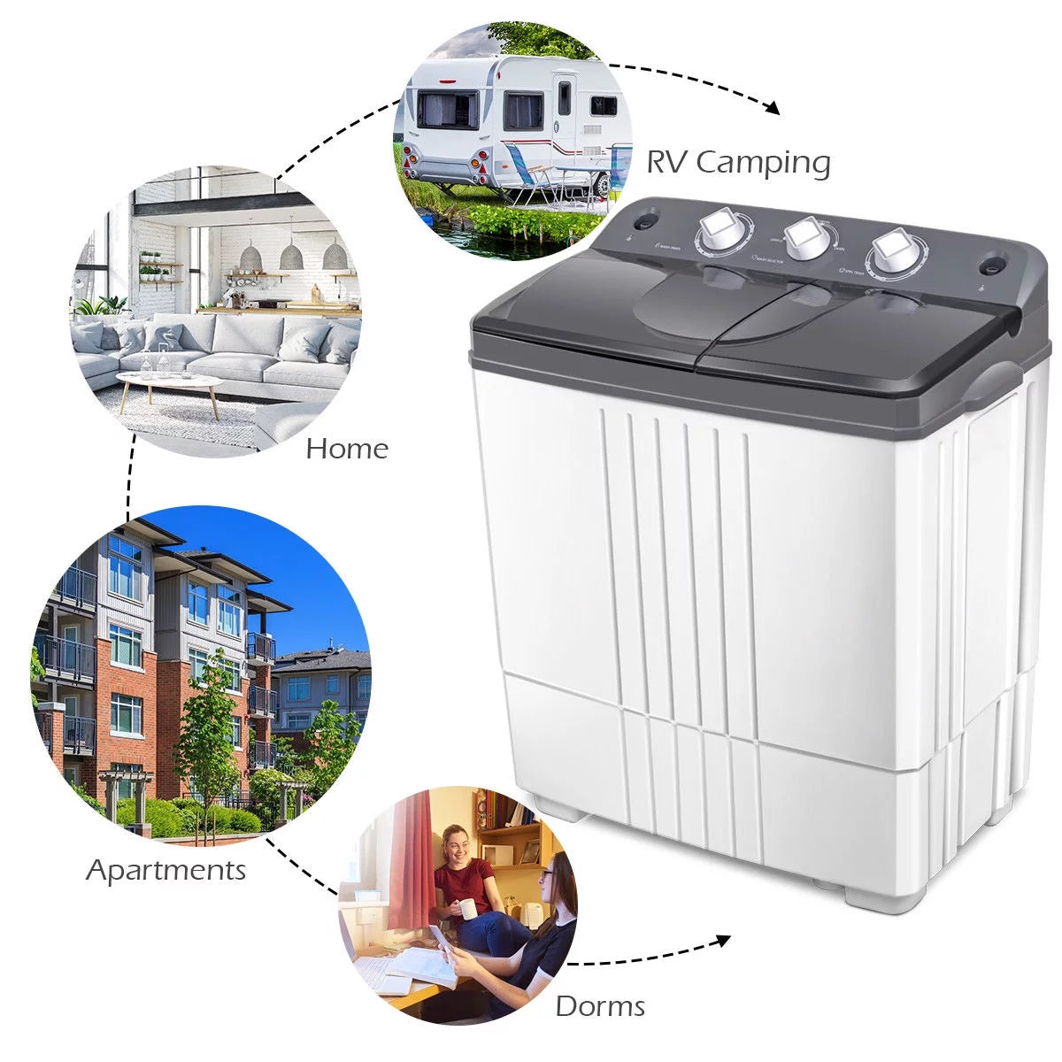 Portable Mini Compact Twin Tub Washing Machine B967