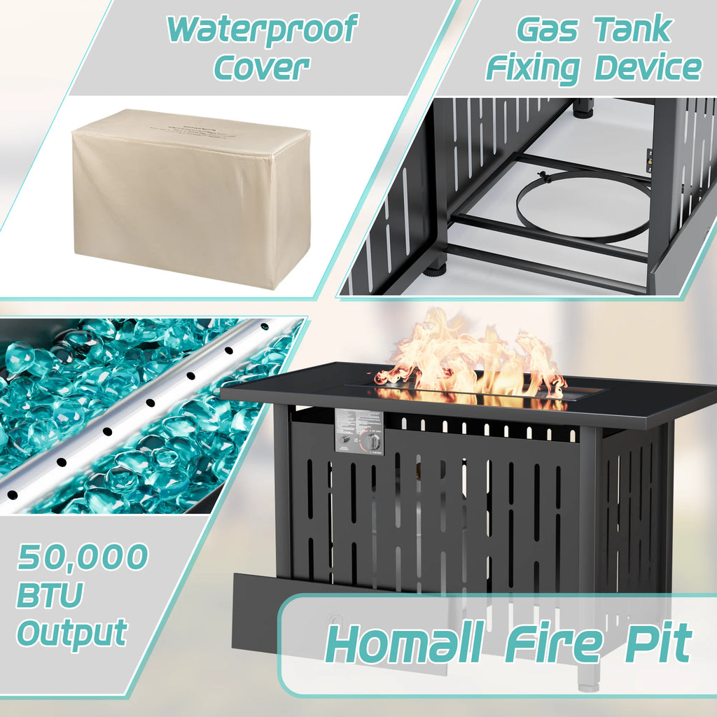 43 inch 50000 BTU Propane Gas Fire Table H847859
