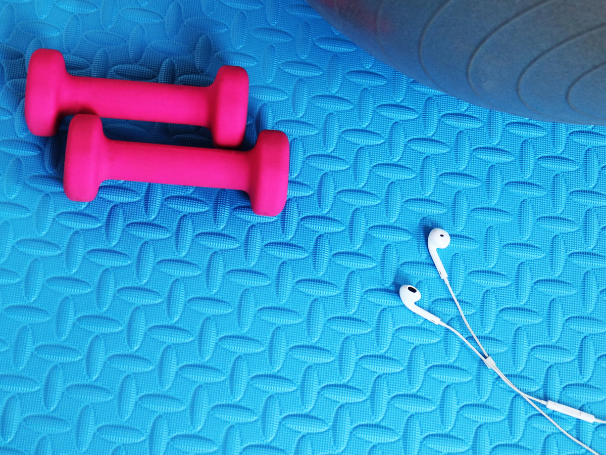 1 In. Thick EVA Foam Interlocking Exercise Mat, 18 Piece Black K2820