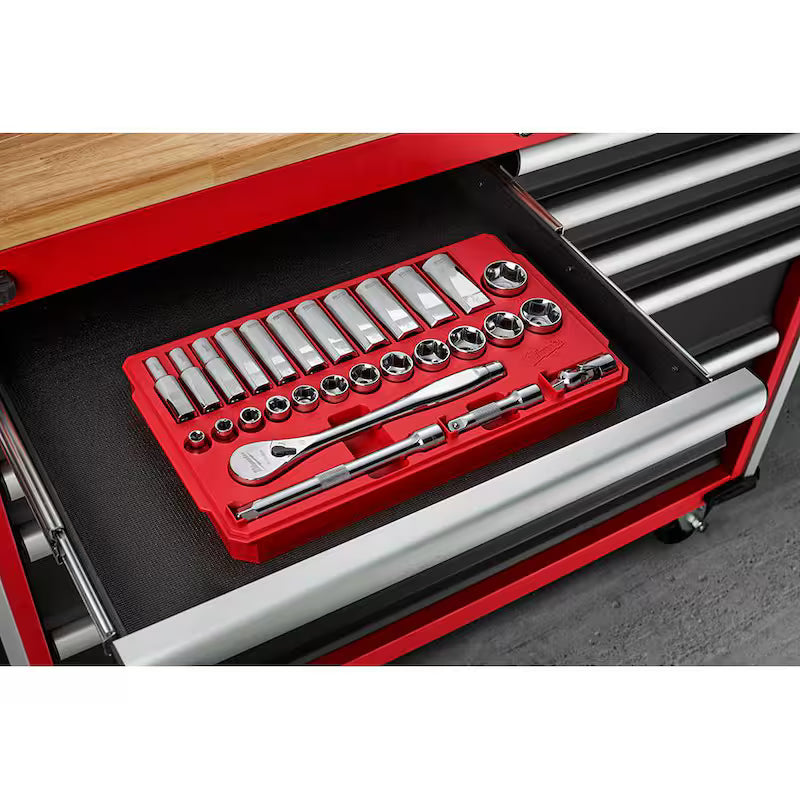 3/8 in. Drive SAE Ratchet and Socket Mechanics Tool Set (28-Piece) G98796